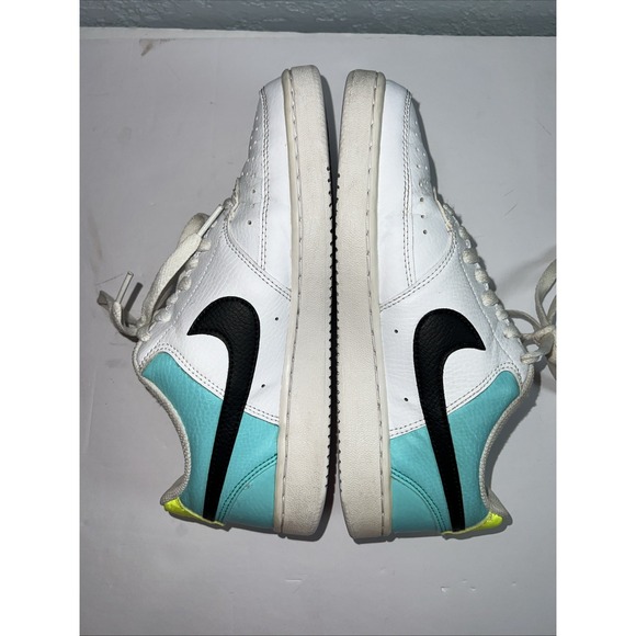 Nike Womens Court Vision Lo White Aqua Black Green Size 7.5 Shoes CZ9352-100 - Picture 5 of 9